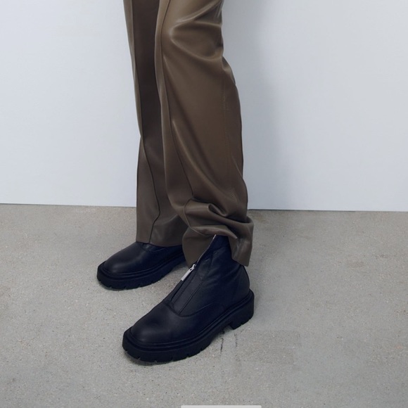 Zara zippered leather ankle boots - Picture 5 of 10